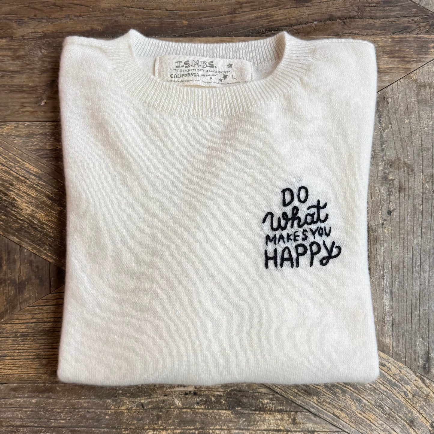 100% Cashmere Sweater - Customize Your Embroidery Wording(12 Colors)