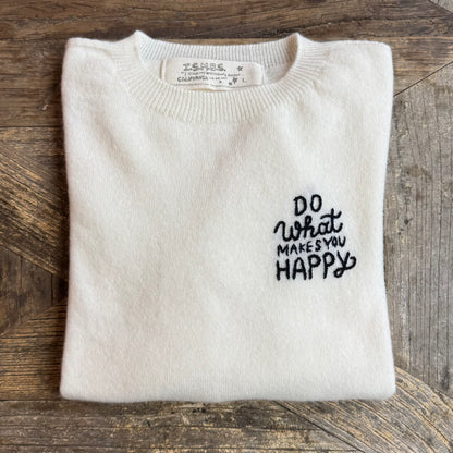 100% Cashmere Sweater - Customize Your Embroidery Wording(12 Colors)