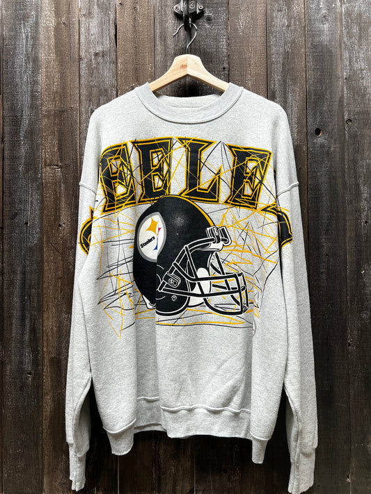 Vintage Steelers Sweatshirt -XL-Customize Your Embroidery Wording