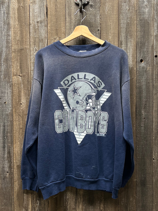 Vintage Dallas Cowboys Sweatshirt -L-Customize Your Embroidery Wording