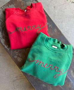 Merry Embroidery Sweatshirt(6Colors)