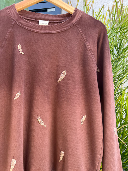Allover Feather Hand Embroidered Sweatshirt (14 Colors)