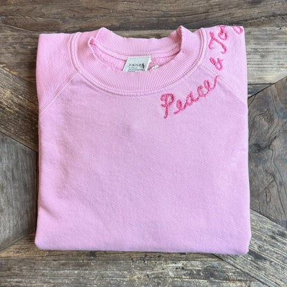 PASTEL PINK SWEATS WITH CUSTOM HAND EMBROIDERY