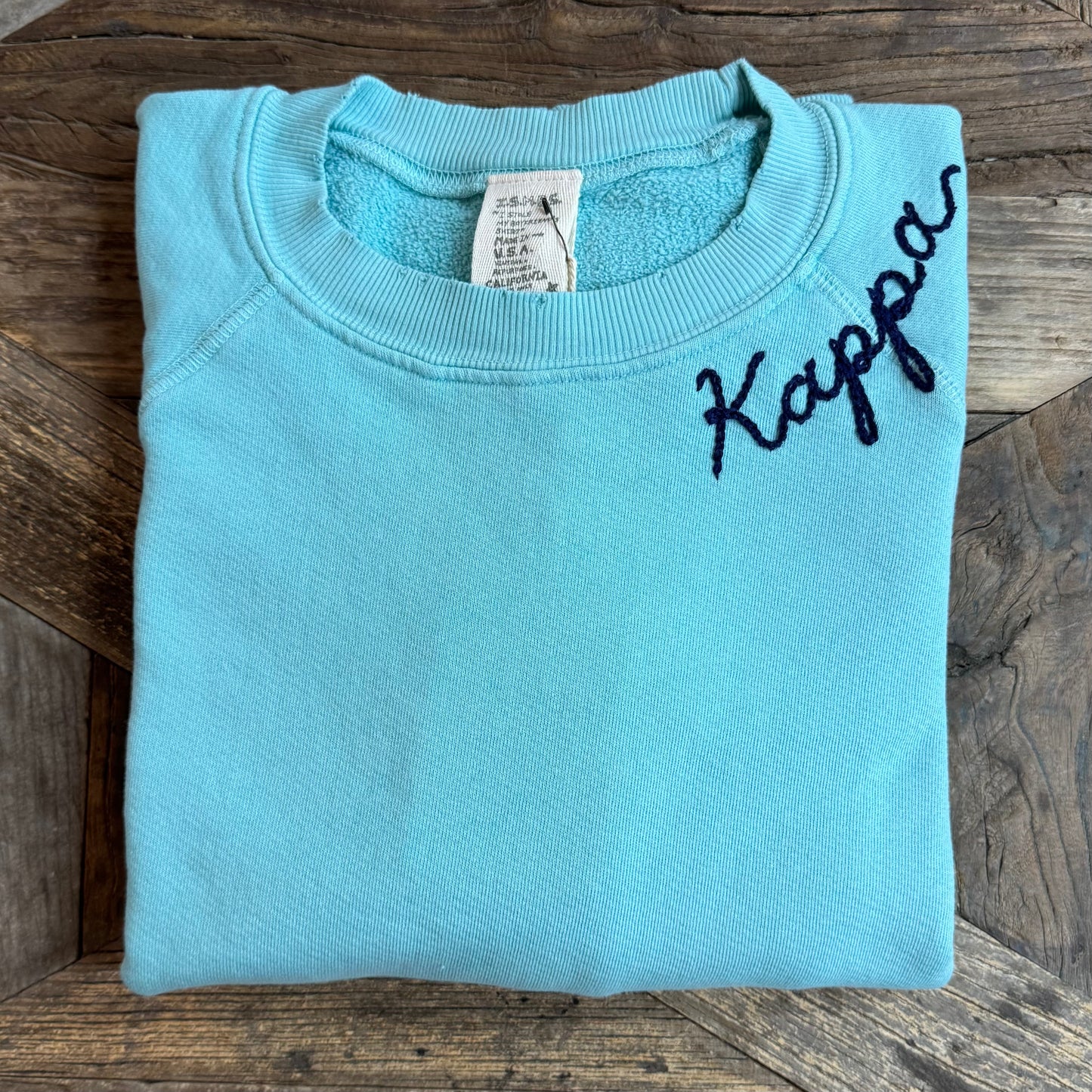 SKY SWEATS WITH CUSTOM HAND EMBROIDERY