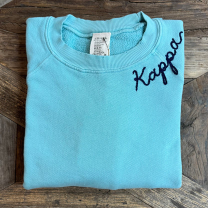 SKY SWEATS WITH CUSTOM HAND EMBROIDERY