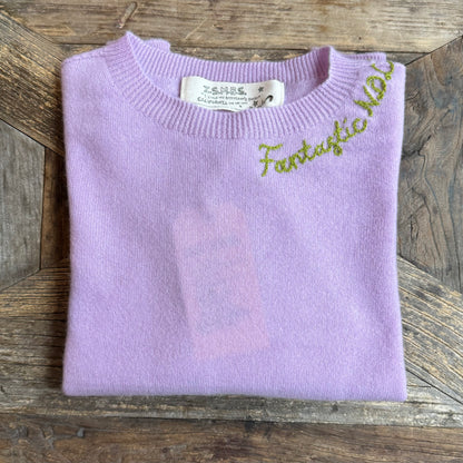 100% Cashmere Sweater - Customize Your Embroidery Wording(12 Colors)