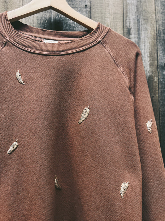 Allover Feather Hand Embroidered Sweatshirt (14 Colors)