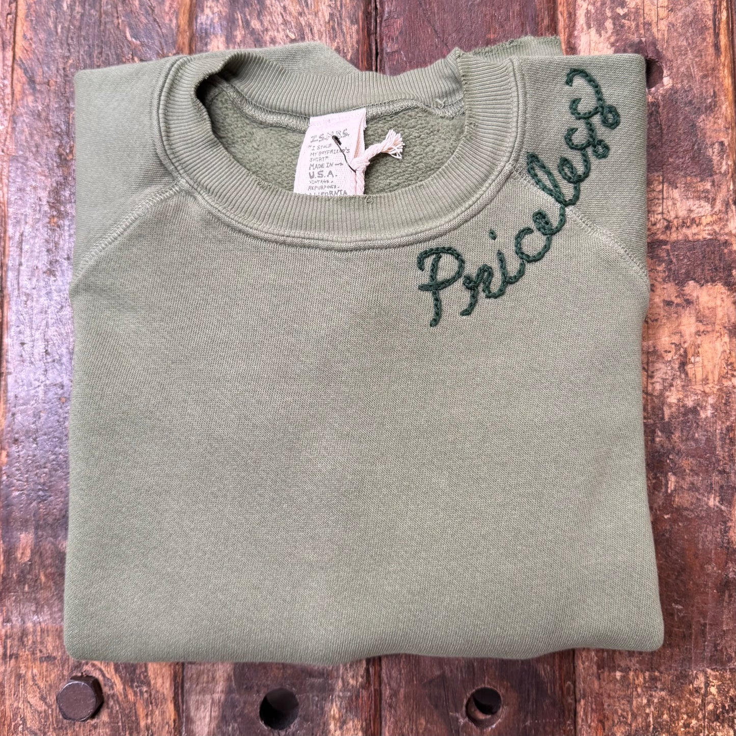 DESERT SUNSET DUSTY SAGE WITH CUSTOM HAND EMBROIDERY