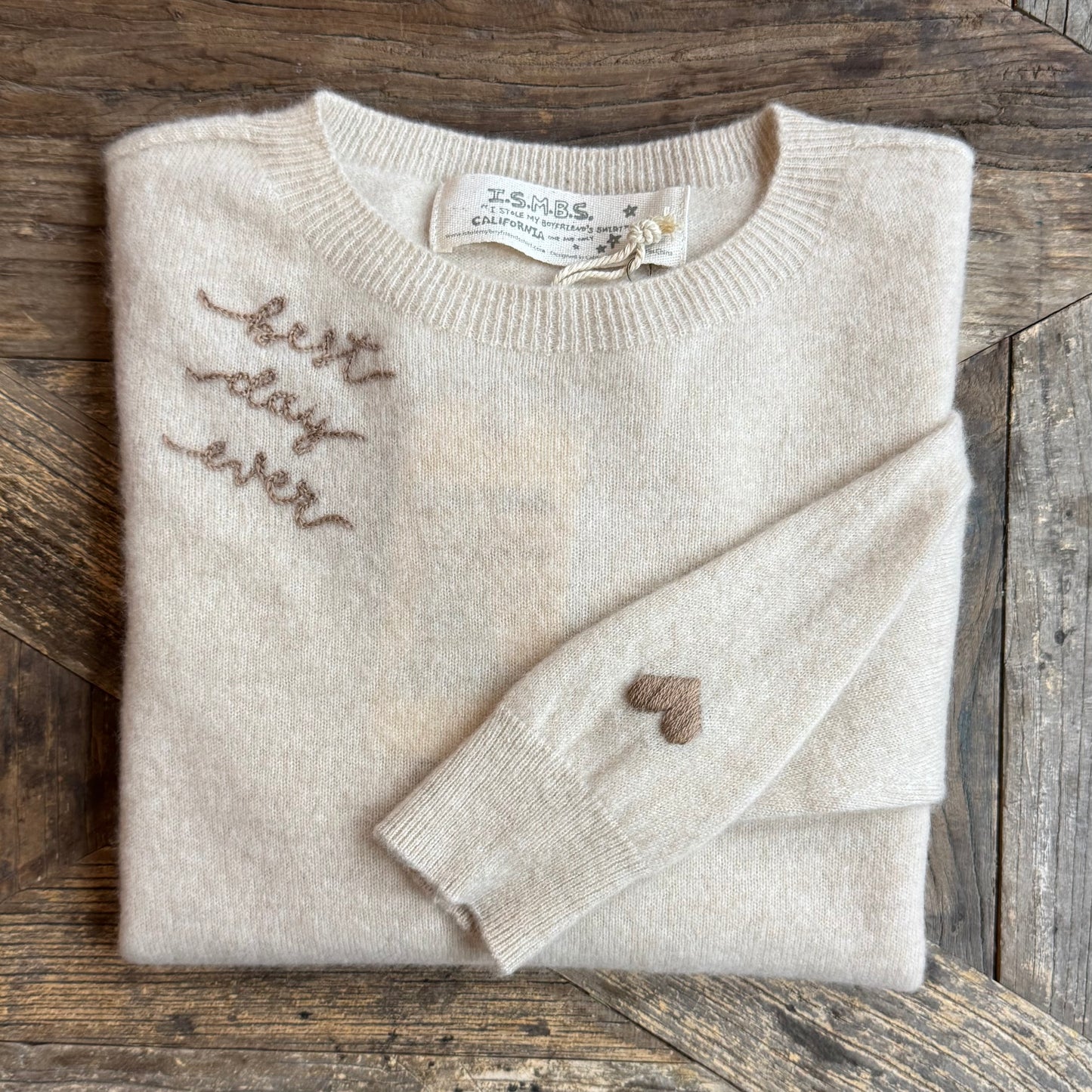 100% Cashmere Sweater - Customize Your Embroidery Wording(12 Colors)