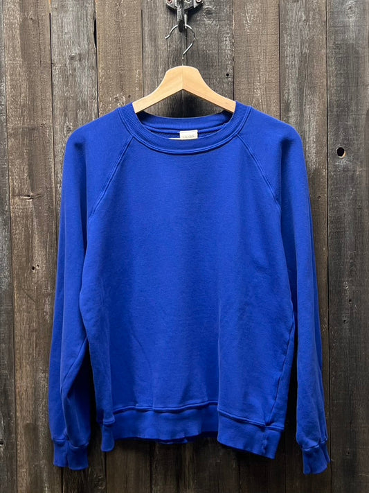 COBALT BLUE L/S SWEATS WITH CUSTOM HAND EMBROIDERY