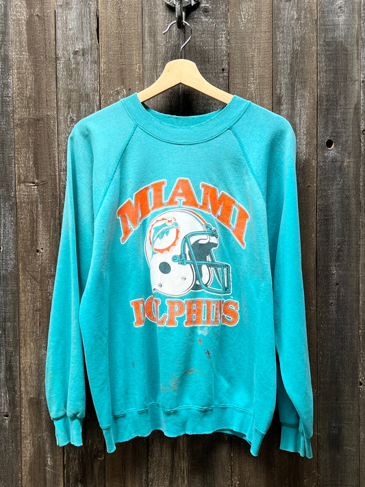 Miami Dolphins Sweatshirt -M/L-Customize Your Embroidery Wording