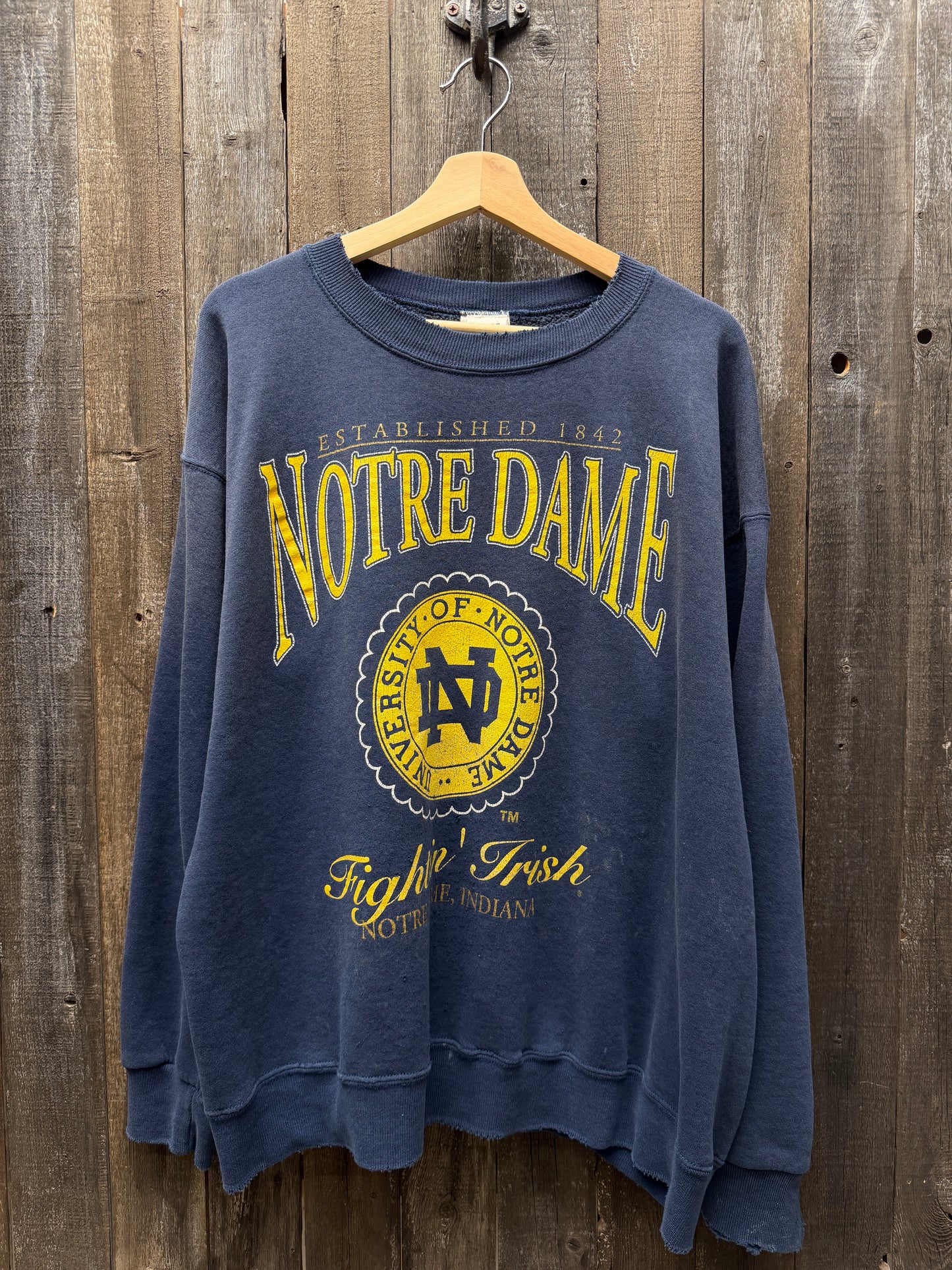 Vintage Notre Dame Sweatshirt -OS-Customize Your Embroidery Wording