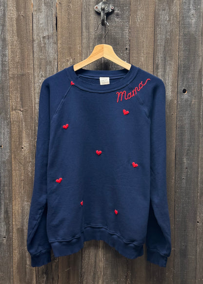 All My Heart Sweatshirt WITH PERSONALIZED HAND EMBROIDERY(14 Colors)