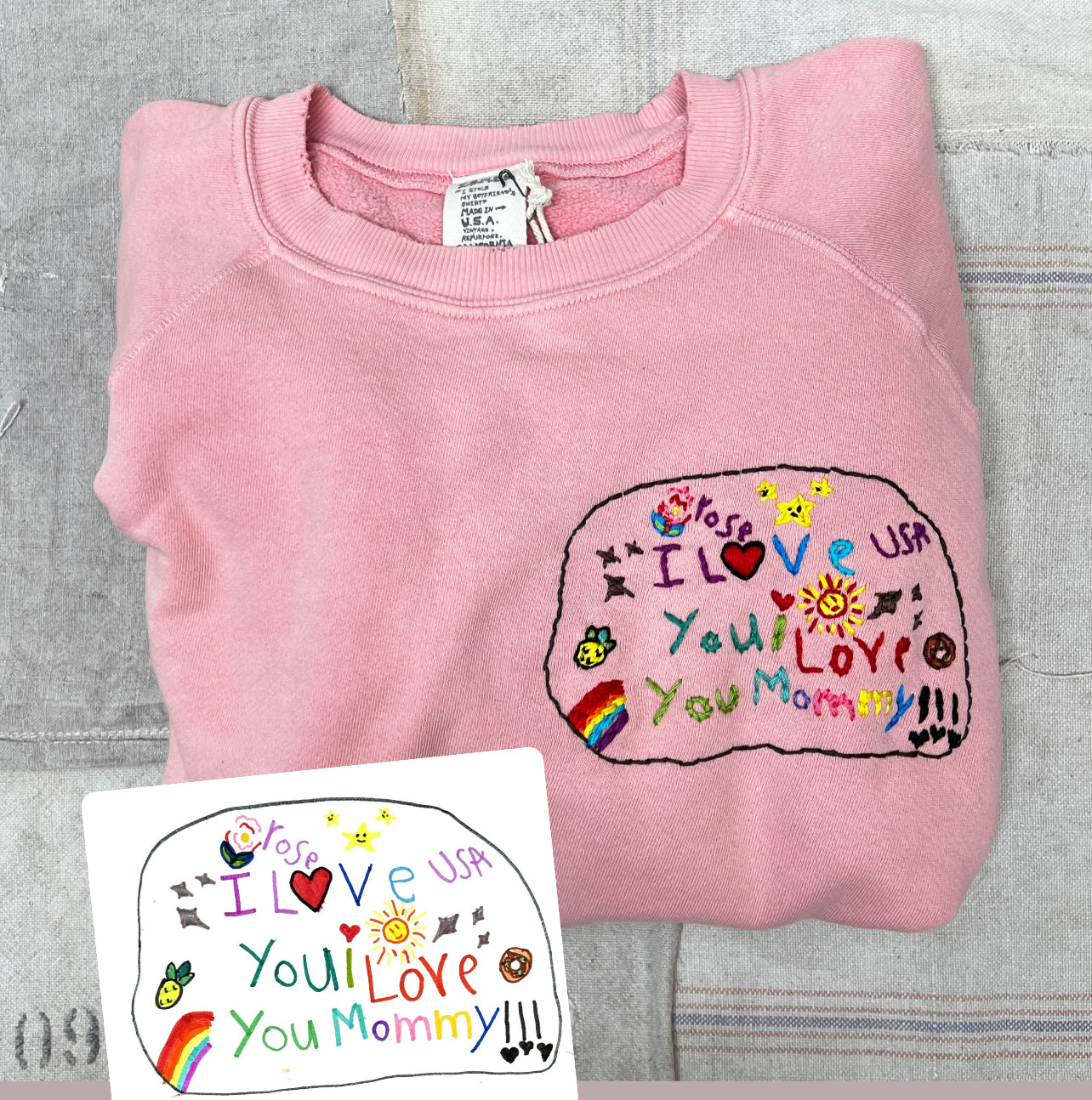 Translate Your Design into Embroidery Sweatshirt (Postcard Size 4X6)