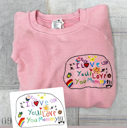 Translate Your Design into Embroidery Sweatshirt (Postcard Size 4X6)