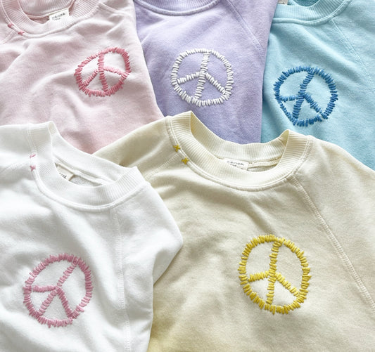 Pastel Smiley Face or Peace Symbol Sweatshirt(4 Colors)