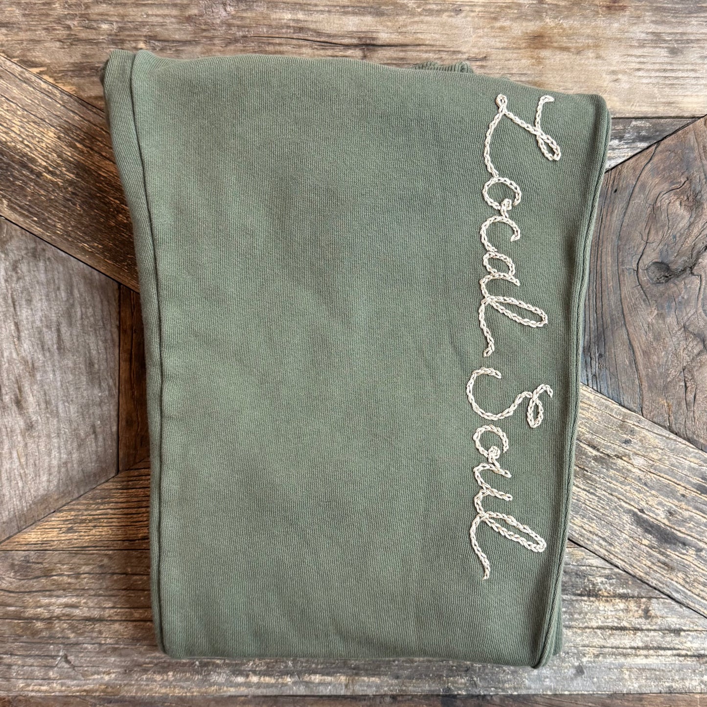 ZION OLIVE PANTS WITH CUSTOM HAND EMBROIDERY