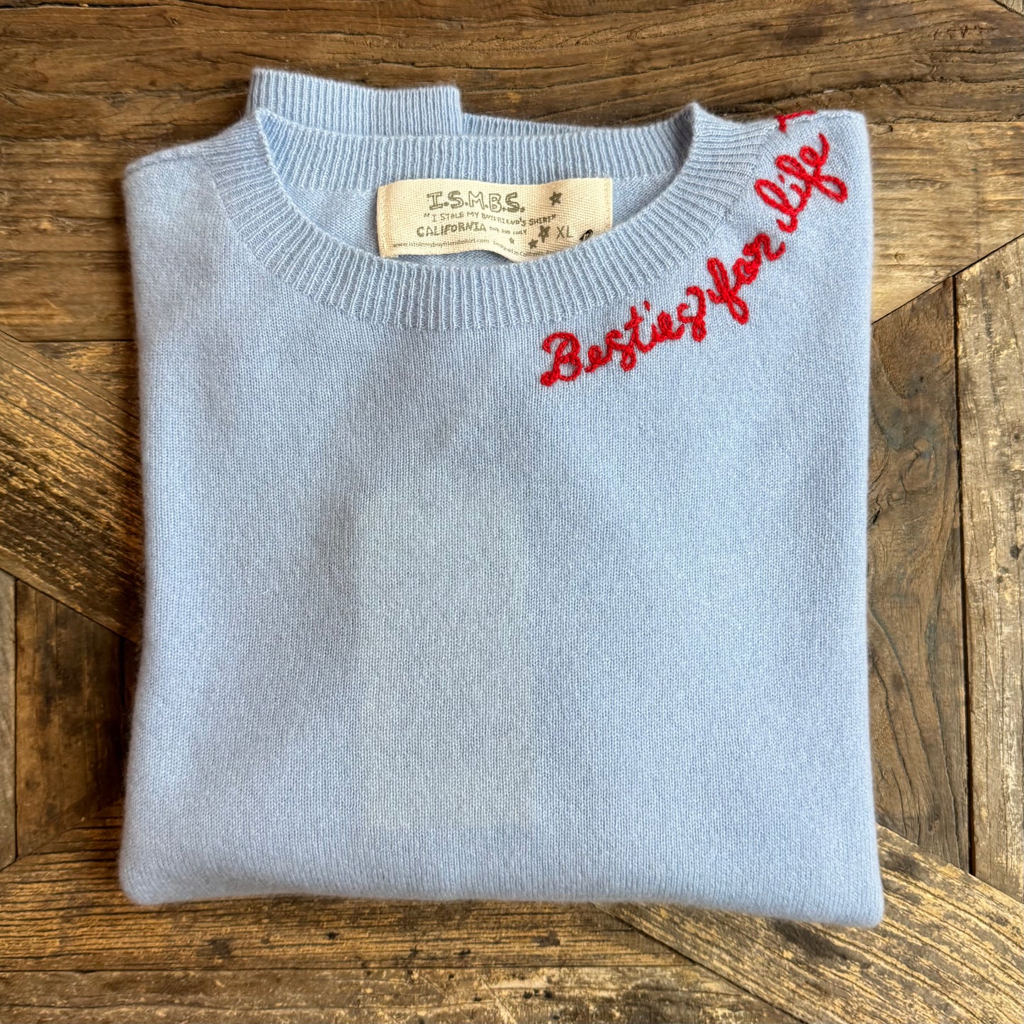 100% Cashmere Sweater - Customize Your Embroidery Wording(12 Colors)