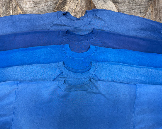 VINTAGE SWEATS BLUE WITH CUSTOM HAND EMBROIDERY