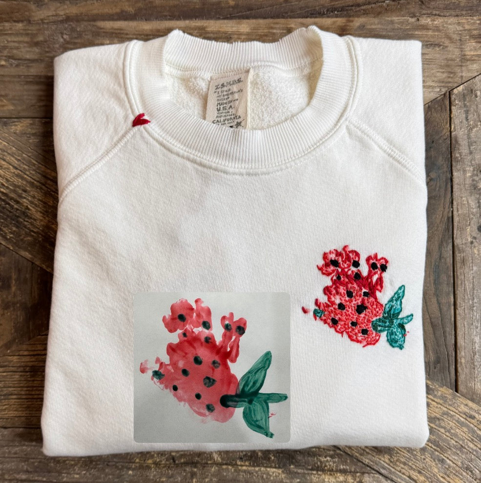 Translate Your Design into Embroidery Sweatshirt (Postcard Size 4X6)