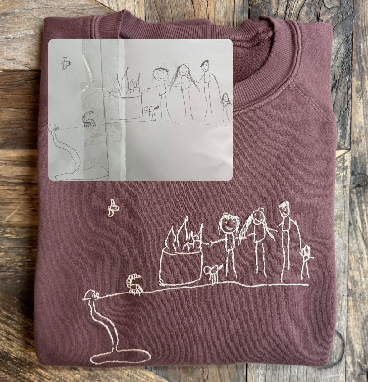 Translate Your Design into Embroidery Sweatshirt (Letter Size 8.5 X11)