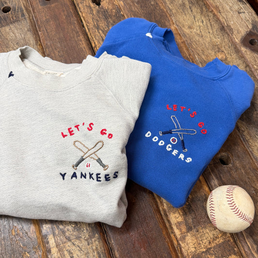 LET'S GO (CHOOSE YOUR BASEBALL TEAM NAME) SWEATSHIRT (16 Colors)