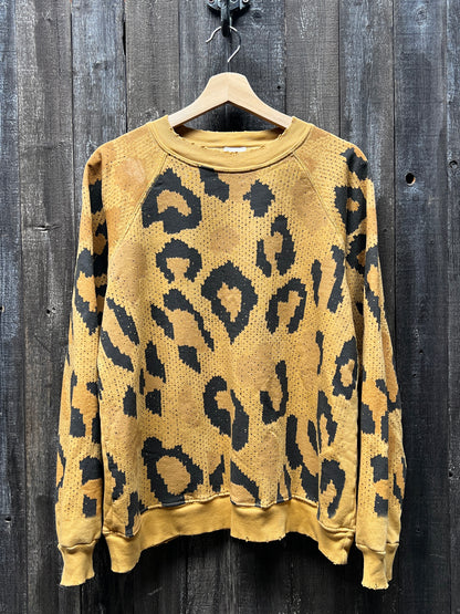 Animal Print Allover Graphic Sweatshirt -Customize Your Embroidery Wording (2 Colors)