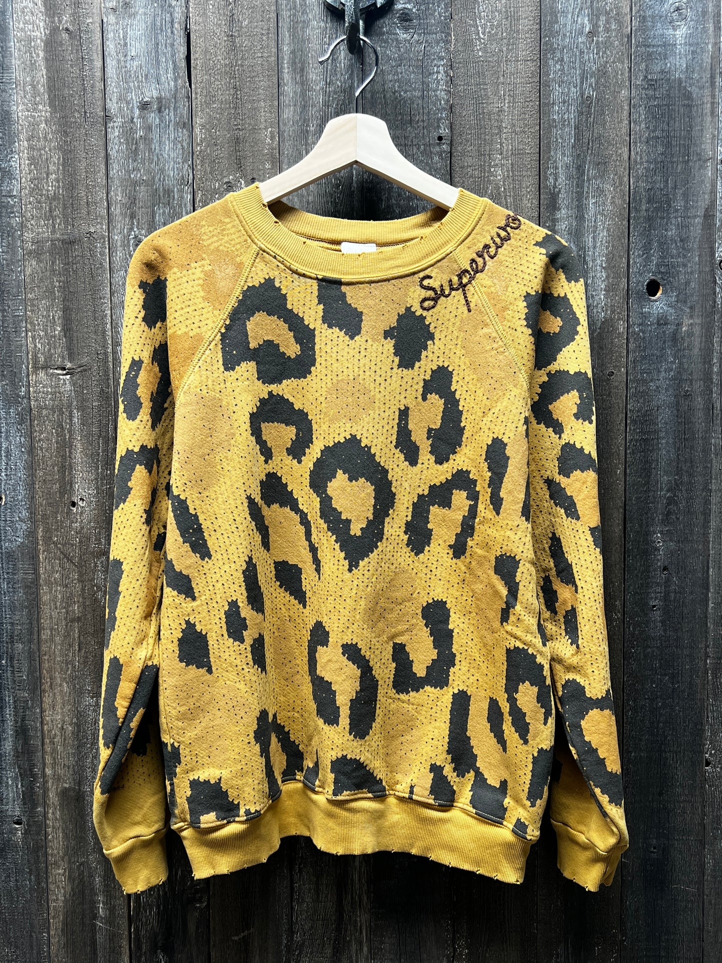 Animal Print Allover Graphic Sweatshirt -Customize Your Embroidery Wording (2 Colors)