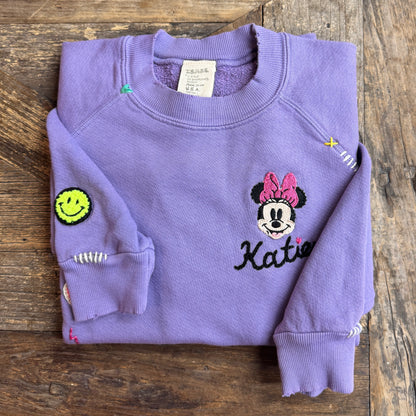 Mickey or Minnie Patch & Allover Patches WITH PERSONALIZED HAND EMBROIDERY (19 Colors)