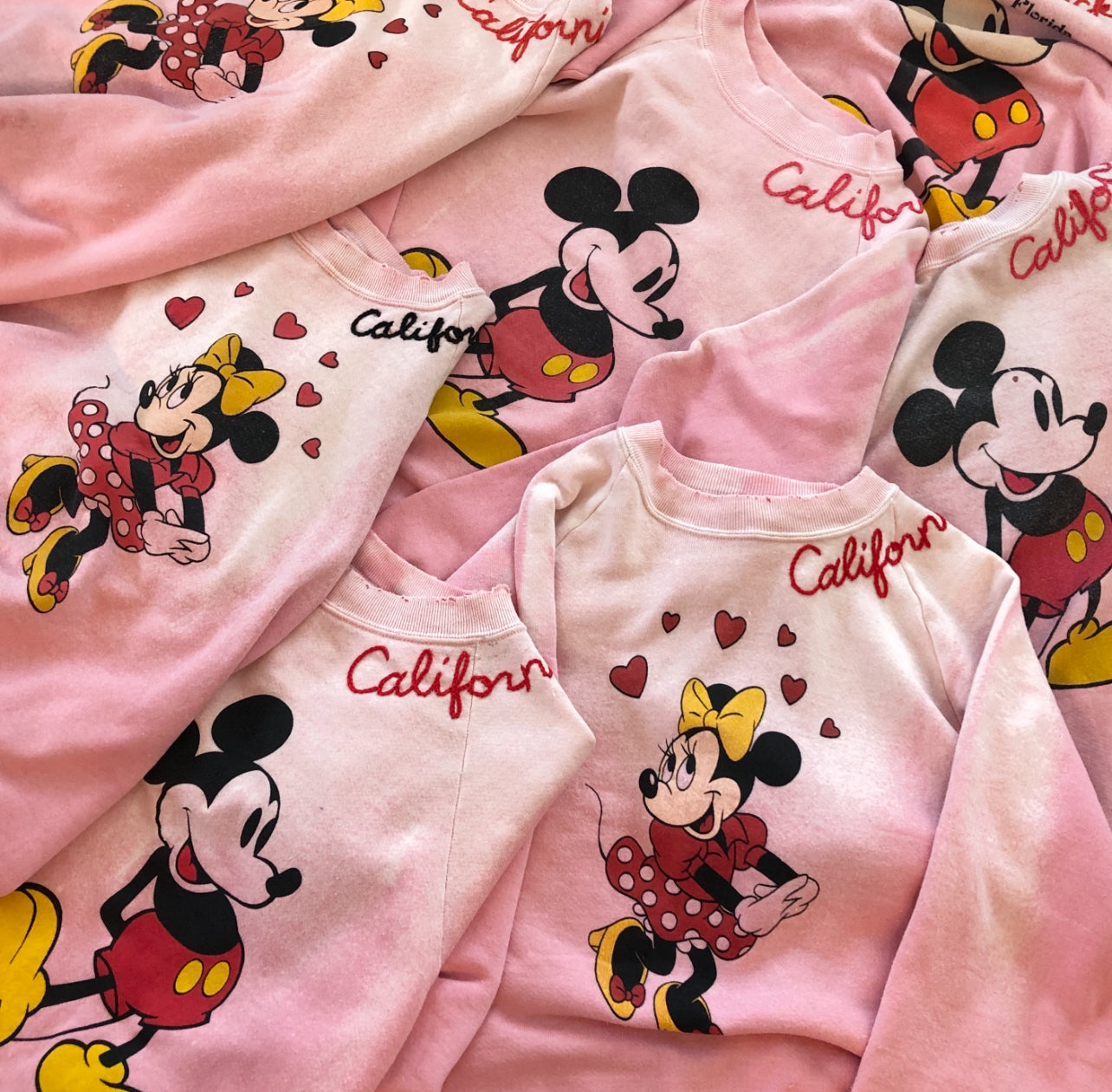 Vintage Minnie Sweatshirt-L- Customize Your Embroidery Wording