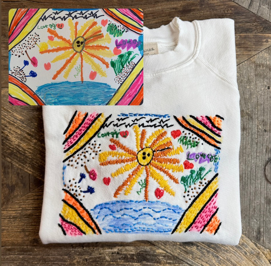 Translate Your Design into Embroidery Sweatshirt (Letter Size 8.5 X11)