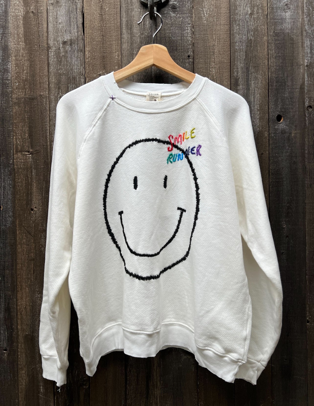 Big Smiley Face Sweatshirt (7 Colors) WITH PERSONALIZED HAND EMBROIDERY