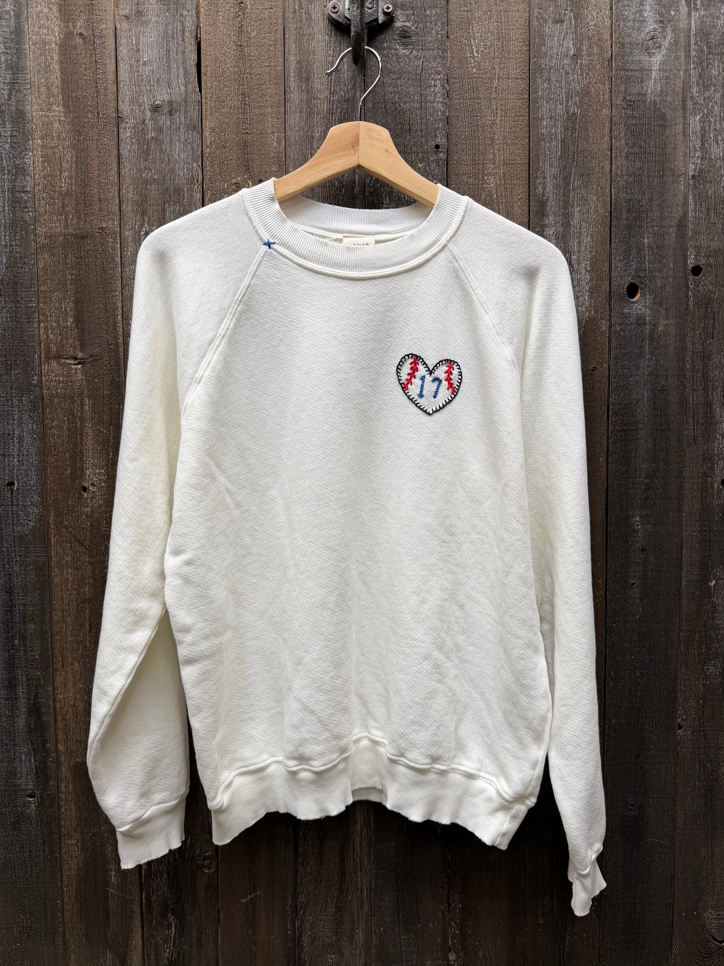 BASEBALL HEART (CHOOSE YOUR NUMBER OR INITIAL) SWEATSHIRT (16 Colors)
