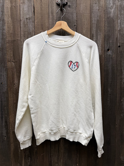 BASEBALL HEART (CHOOSE YOUR NUMBER OR INITIAL) SWEATSHIRT (16 Colors)