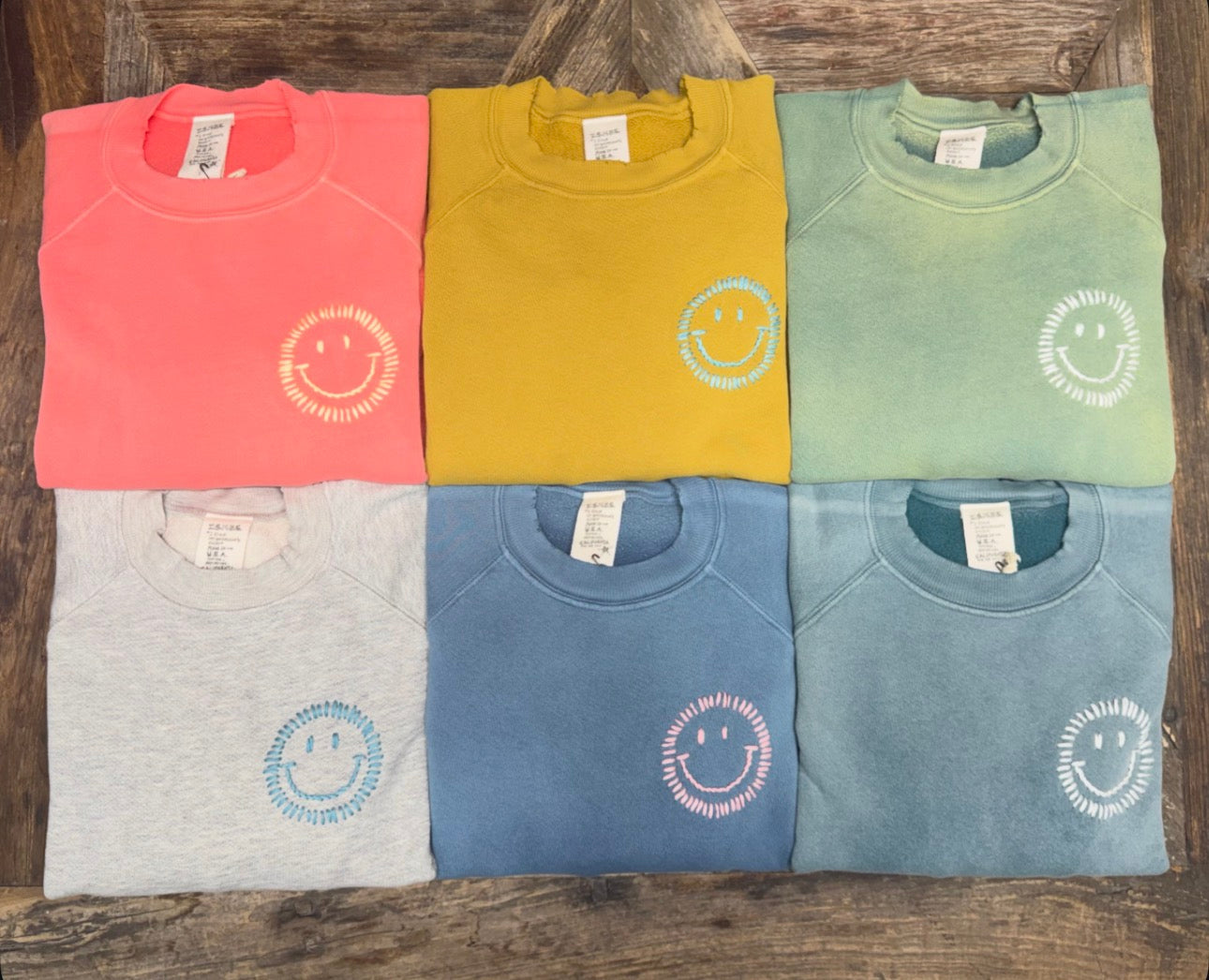 CUT & SEW PEDAL BLOOM SWEATSHIRT WITH CUSTOM HAND EMBROIDERY(6 Colors)