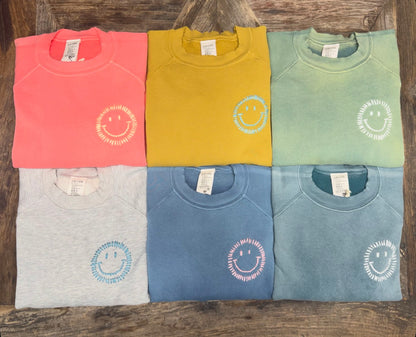 CUT & SEW PEDAL BLOOM SWEATSHIRT WITH CUSTOM HAND EMBROIDERY(6 Colors)