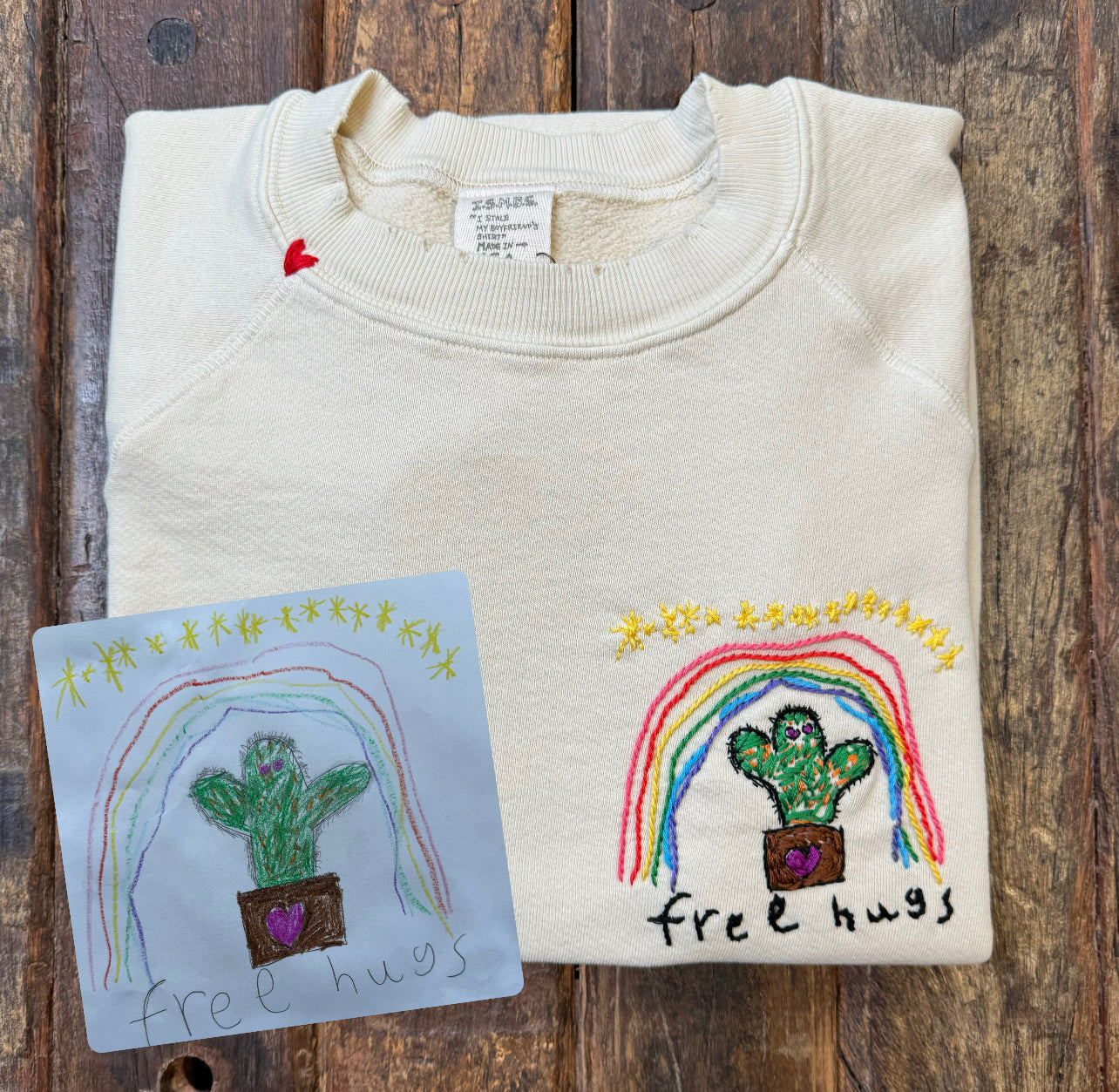 Translate Your Design into Embroidery Sweatshirt (Postcard Size 4X6)