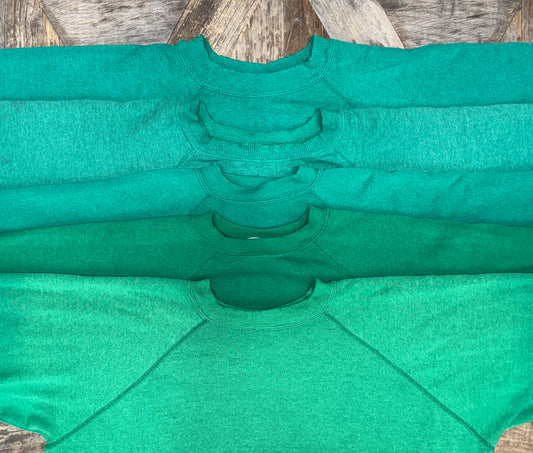 VINTAGE SWEATS GREEN WITH CUSTOM HAND EMBROIDERY