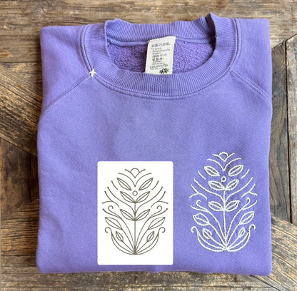 Translate Your Design into Embroidery Sweatshirt (Postcard Size 4X6)