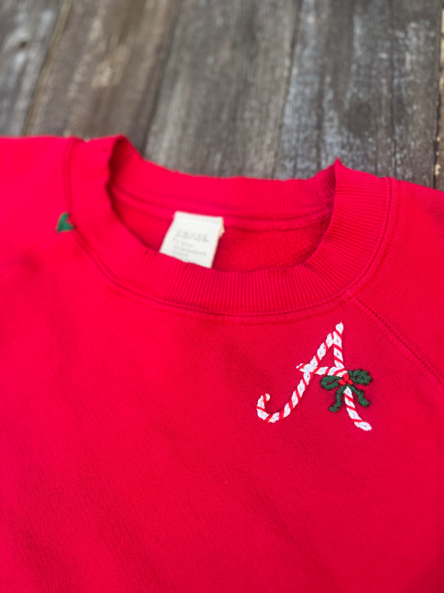 Candy Cane Monogram(Choose Your Alphabet) Sweatshirt