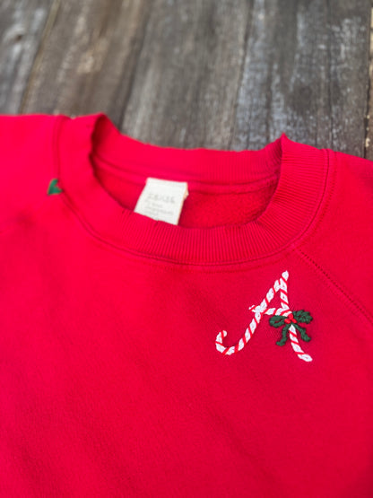 Candy Cane Monogram(Choose Your Alphabet) Sweatshirt