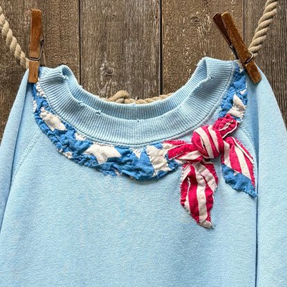 HAPPY4TH VINTAGE SHORTY SWEATSHIRT WITH  BANDANA-S/M