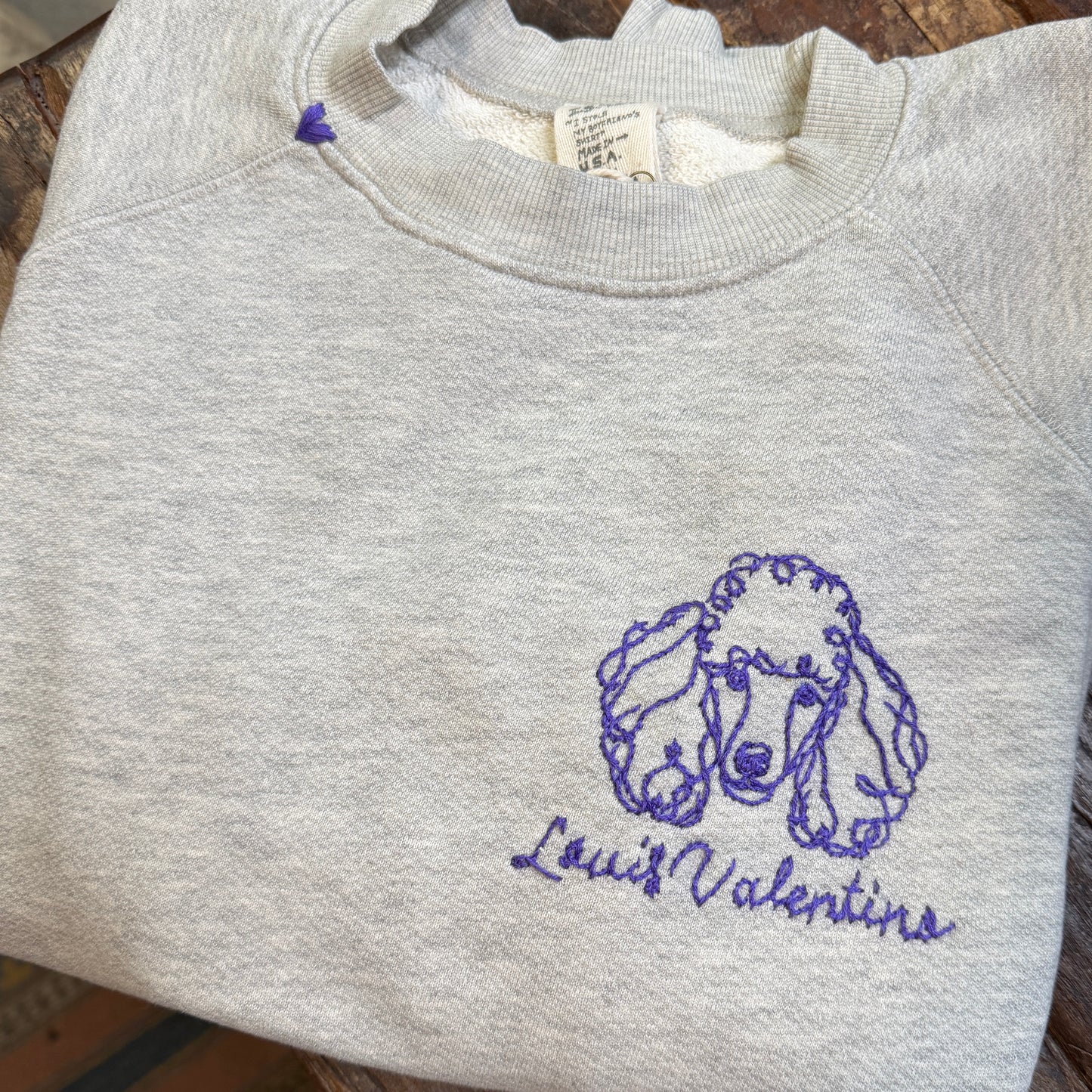 Translate Your Dog Breed into Line Drawing Embroidery Sweatshirt (11 Colors)