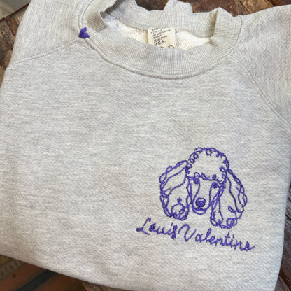 Translate Your Dog Breed into Line Drawing Embroidery Sweatshirt (11 Colors)