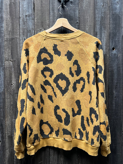 Animal Print Allover Graphic Sweatshirt -Customize Your Embroidery Wording (2 Colors)