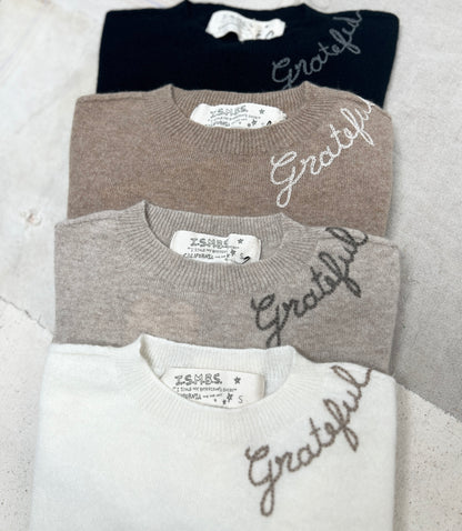 100% Cashmere Sweater - Customize Your Embroidery Wording(12 Colors)