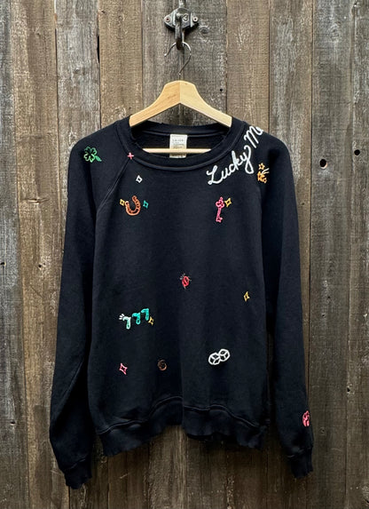 ALLOVER LUCKY CHARM SWEATS -Customize Your Embroidery Wording (11 Colors)