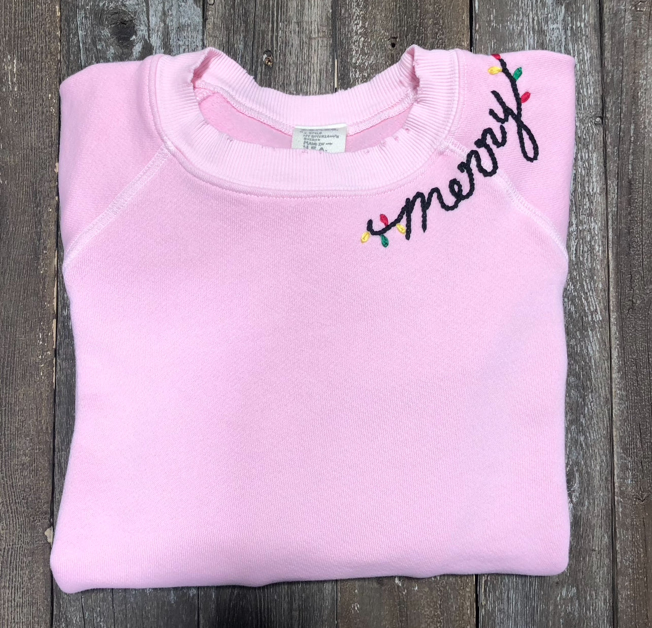 Merry Embroidery Sweatshirt(9Colors)