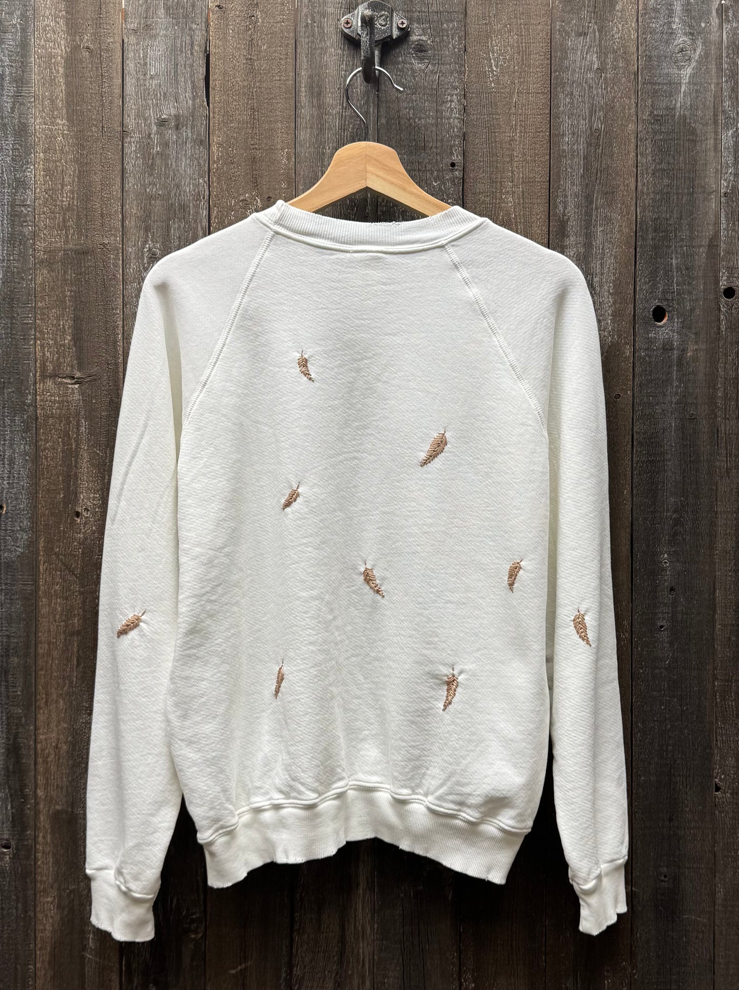 Allover Feather Hand Embroidered Sweatshirt (14 Colors)