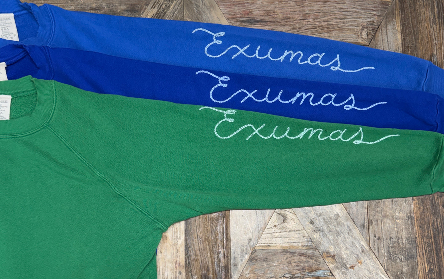 SOLID VARIETY COLORED SWEATS WITH SLEEVE PERSONALIZED EMBROIDERY (22 colors)